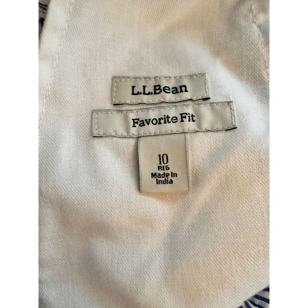 L.L. Bean Women's Blue & White Seersucker Patchwork Shorts Nautical Preppy 10 - Picture 5 of 7
